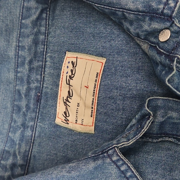 Free People We The Free Heritage Quilted Shirt Jacket Hay Tint Wash - Picture 13 of 16